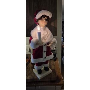 Vtg 90s Telco MOTION-ettes Christmas CAROLER GIRL Figure Animated Illuminated